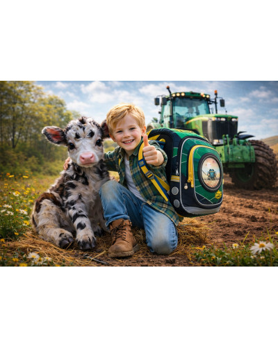 Hrdina polí TOPGAL ENDY23015 chlapčenský školský set s traktorom a farmárskym motívom