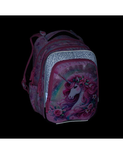 Dievčenský školský set Bagmaster Beta 26B jednorožec – batoh a peračník v rozprávkovom štýle