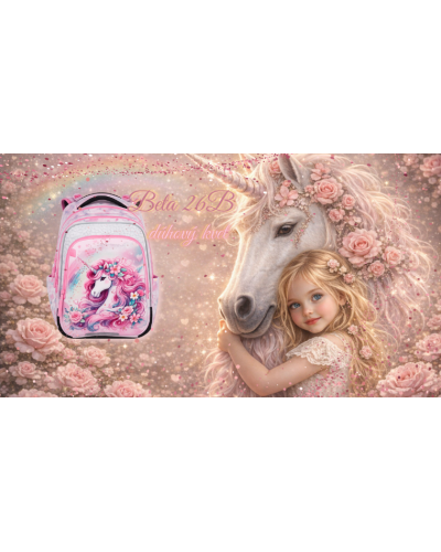 Ružový školský batoh Bagmaster Beta 26B s jednorožcom – nežný začiatok školských dní