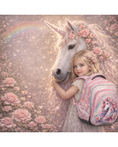 Ružový školský batoh Bagmaster Beta 26B s jednorožcom – nežný začiatok školských dní