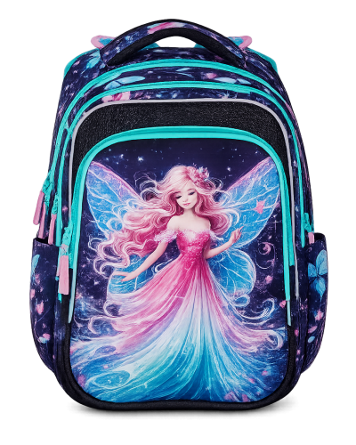 školský batoh Bagmaster Beta 26A motýliková princezná hlavný pohľad