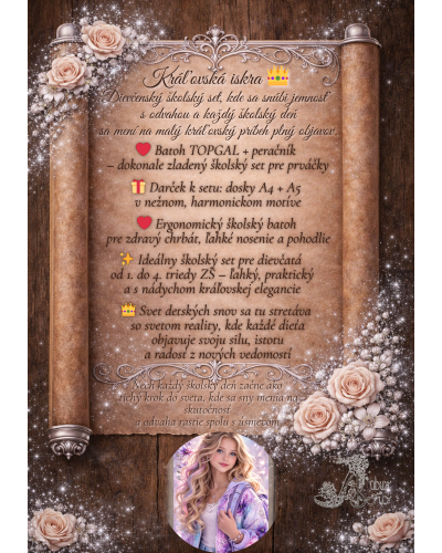 Dievčenský školský set TOPGAL ELLY 24050 Kráľovská iskra – batoh a peračník v jemnom fialovom dizajne