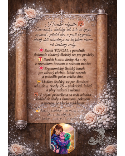 Dievčenský školský set TOPGAL ENDY24005 Horské objatie – batoh a peračník s horským motívom