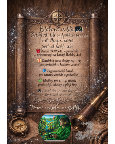 Bloková realita TOPGAL MIRA20046 chlapčenský školský set pixelový dizajn