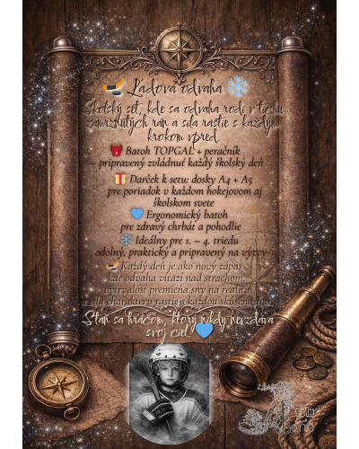 Ľadová odvaha TOPGAL CODA24017 chlapčenský školský set hokejový motív