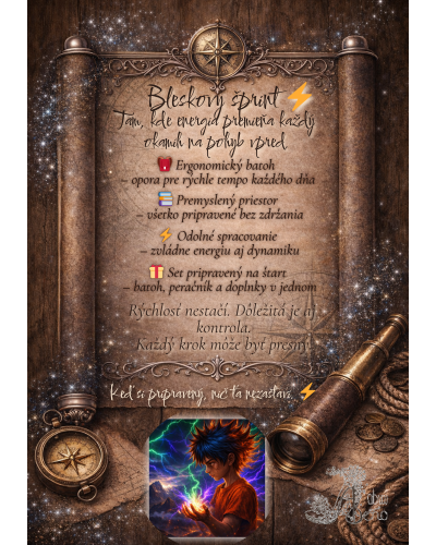 Bleskový šprint školský set TOPGAL MIRA24019 chlapčenský batoh s motívom bleskov