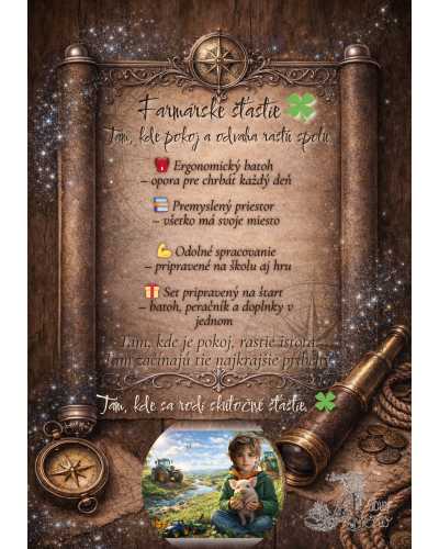 Chlapčenský školský set TOPGAL ELLY25015 Farmárske šťastie – ergonomický batoh s farmárskym motívom