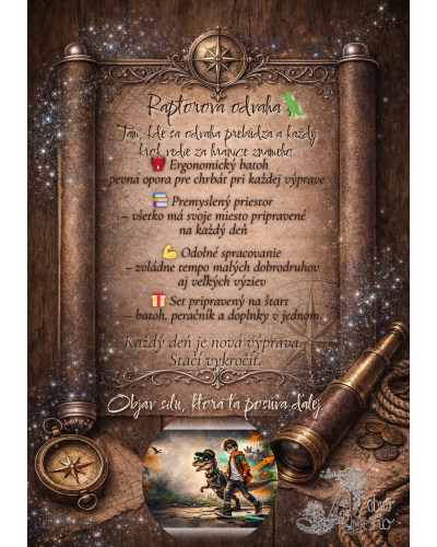 Chlapčenský školský set TOPGAL COCO25016 Raptorova odvaha – ergonomický batoh s motívom dinosaura