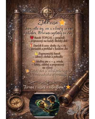 Chlapčenský školský set TOPGAL ENDY24015 Zlatá vízia – ergonomický batoh s moderným športovým motívom