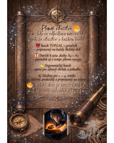 Plameň víťazstva TOPGAL COCO26017 chlapčenský školský set s hokejovým motívom – ergonomický batoh a peračník pre 1. stupeň ZŠ