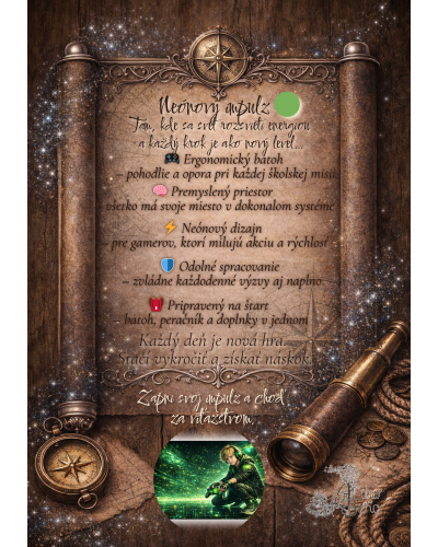 TOPGAL LYNN26019 chlapčenský školský set – školský batoh s neónovým digitálnym motívom