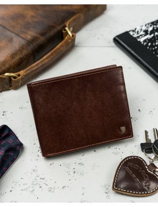 ROVICKY-pánska peňaženka-hnedá klasika so šarmom a gráciou francúzskeho dotyku Hnedá