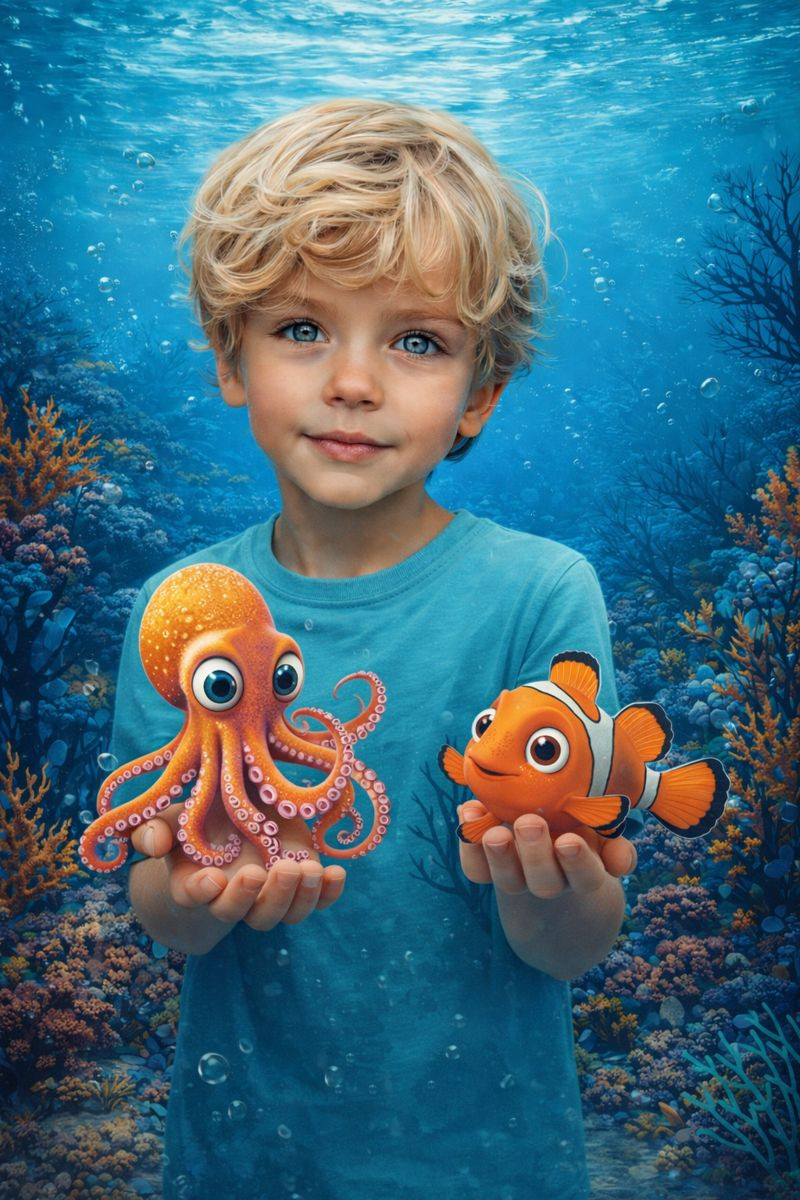 Školský batoh Topgal Morský svet bočný pohľad