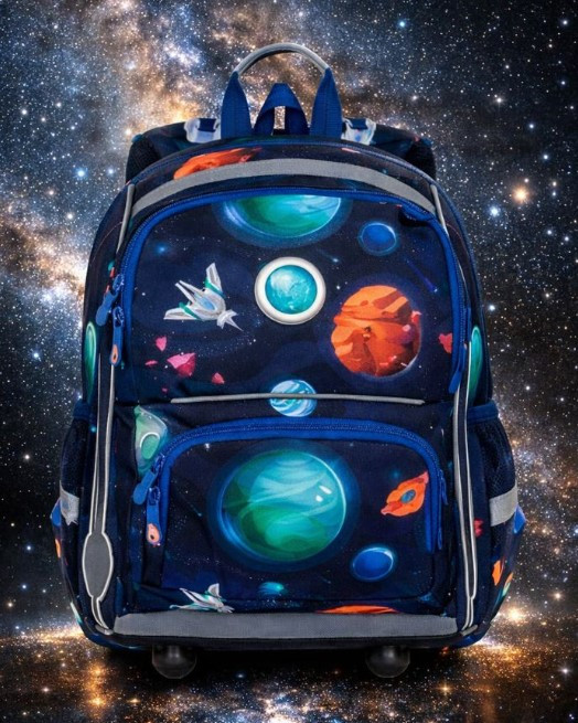 Chlapec s aktovkou Galaxia poznania školský set Topgal