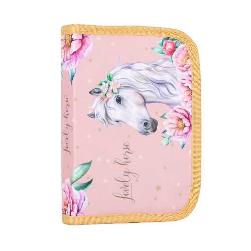 Školský peračník s koníkom – jemný ružový dizajn