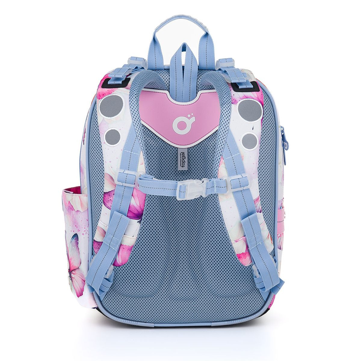 Školský batoh ENDY s motýlikmi zozadu/zboku – ergonomický chrbát a pohodlné popruhy