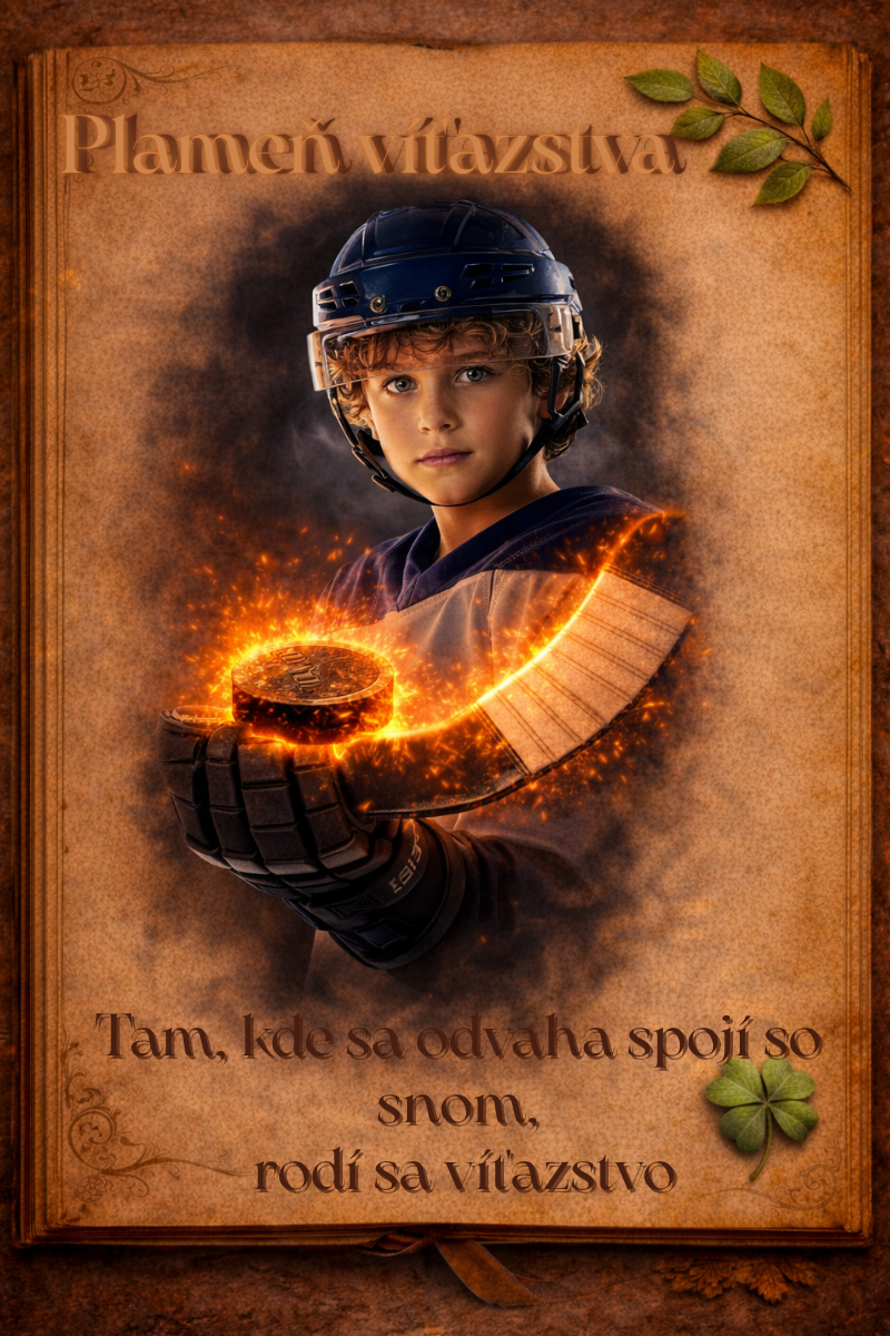 Plameň víťazstva – príbehový vizuál k chlapčenskému školskému setu TOPGAL COCO26017