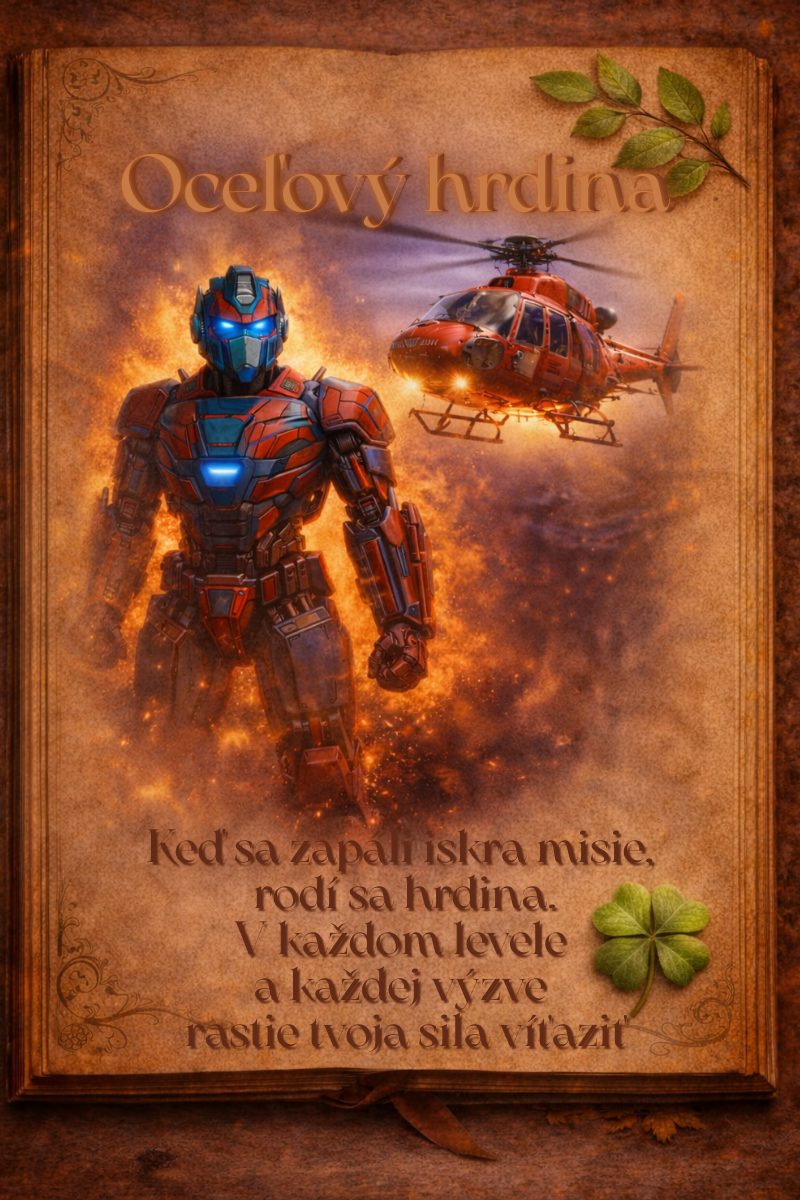 Oceľový hrdina – príbehový vizuál chlapčenského školského setu Topgal