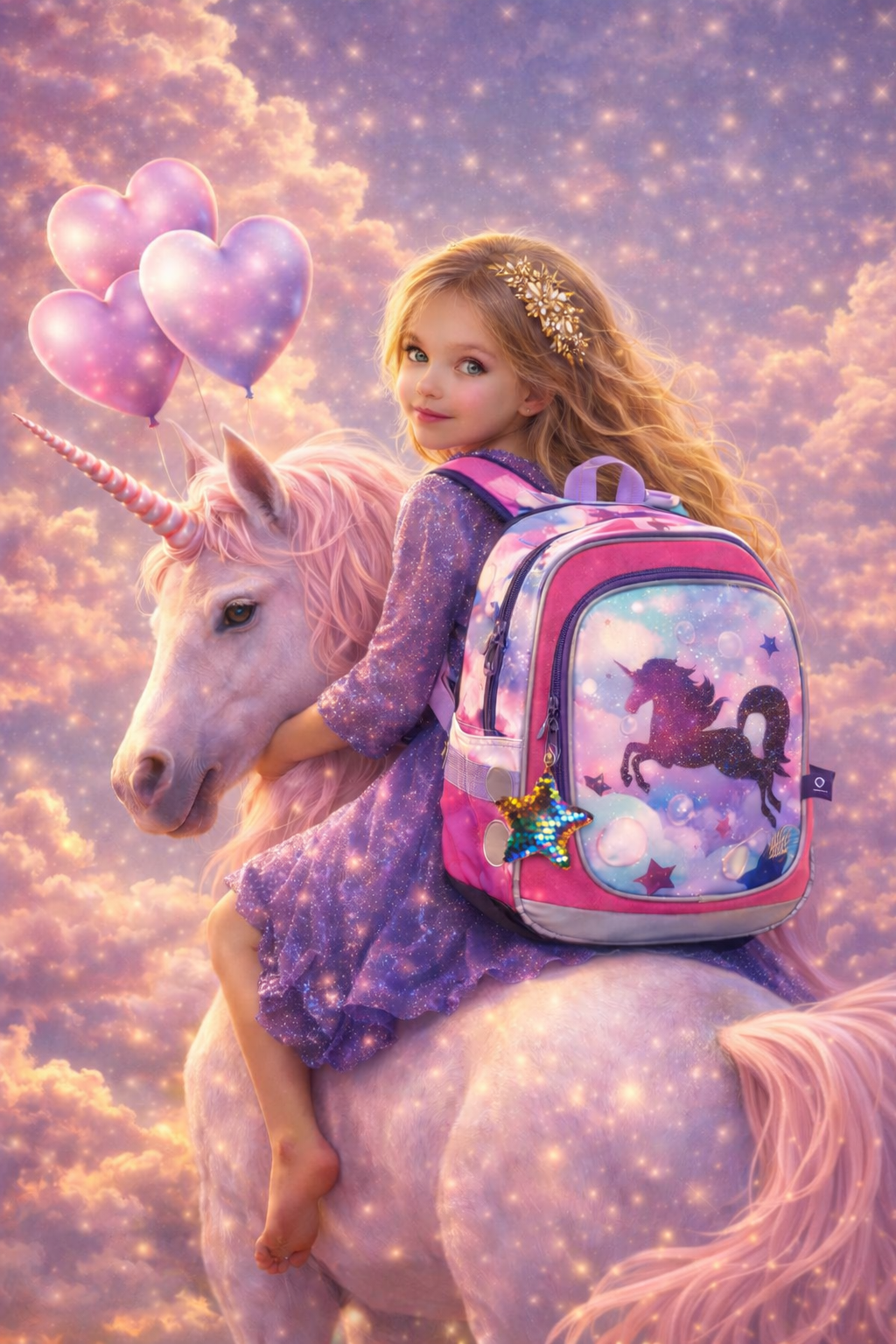 Dievčenský školský set s rozprávkovým motívom