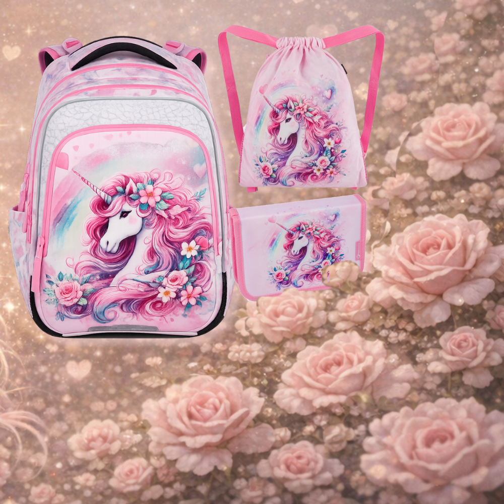 Dievcensky skolsky set Bagmaster Beta 26B jednorozec batoh peracnik vrecko