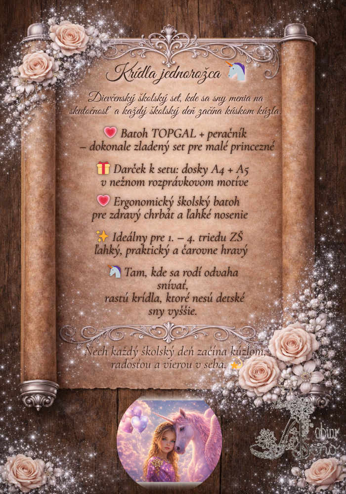 Krídla jednorožca – školský set pre prváčky