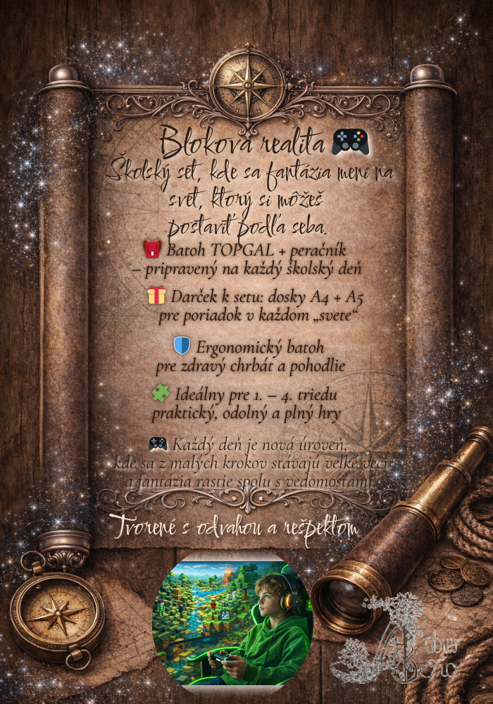 Chlapčenský školský set bloková realita dobrodružstvo
