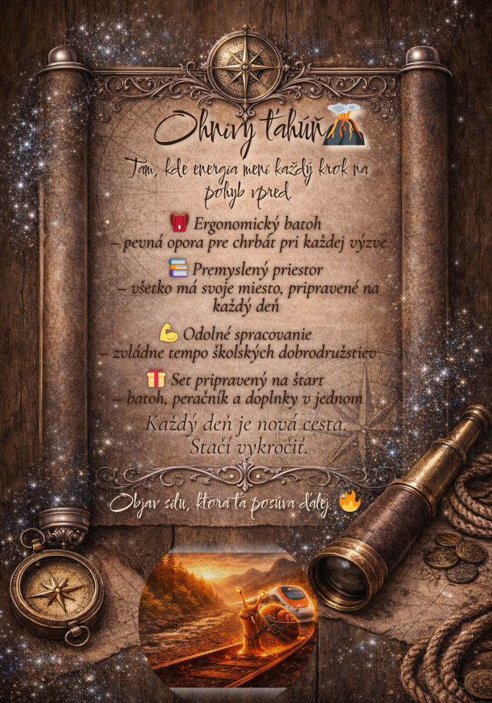 Ohnivý ťahúň – chlapec s vlakom a školským setom