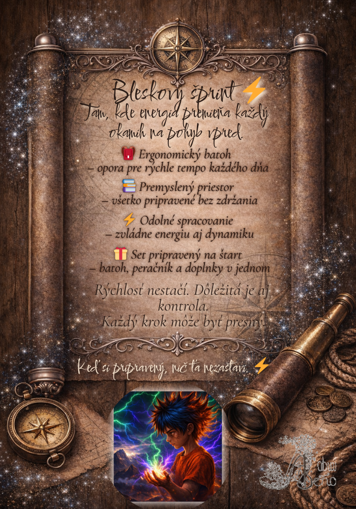 Bleskový šprint – chlapec s energiou a školským setom