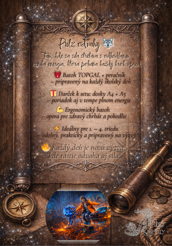 Pulz odvahy – školský batoh s vlkom TOPGAL COCO25016