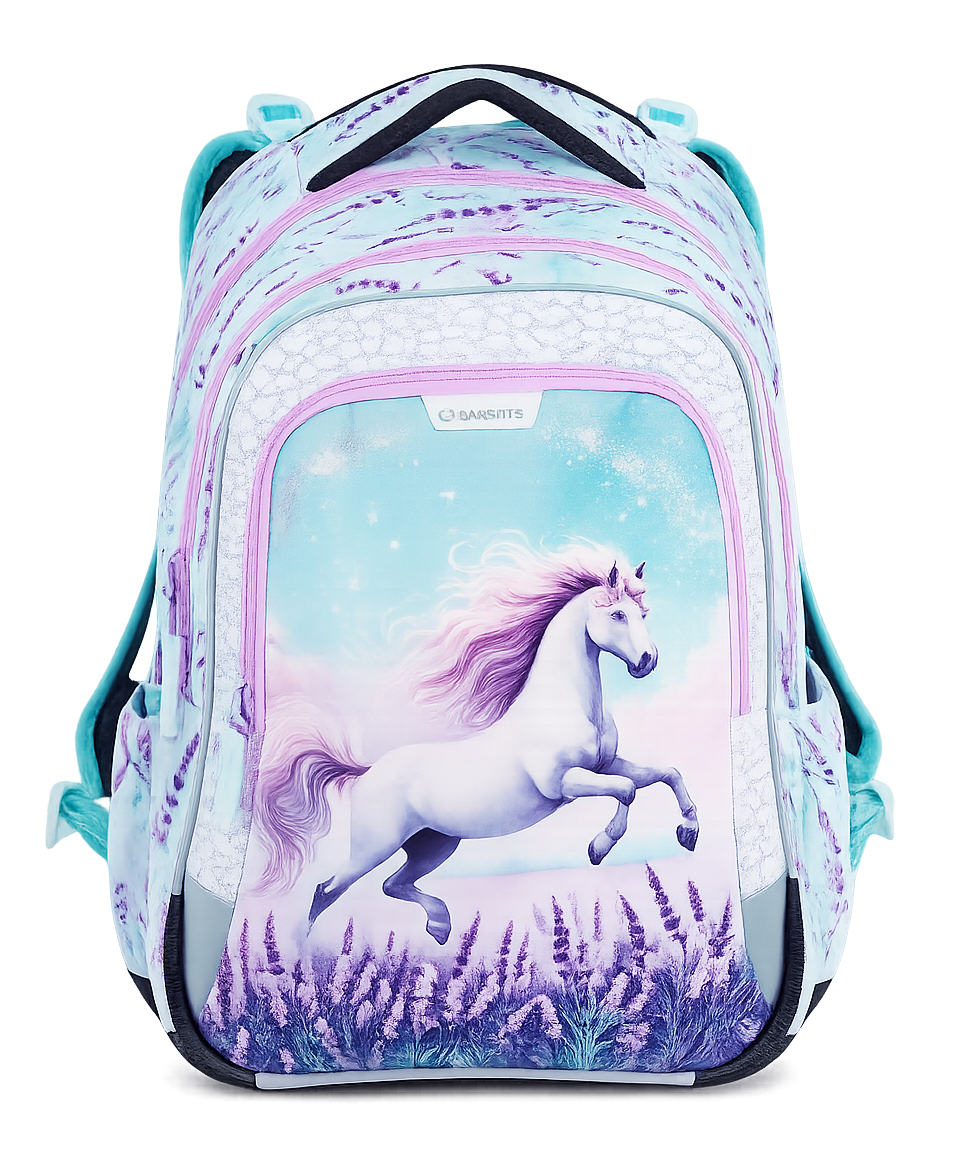 školský batoh LUMI 26B koník detail levanduľový