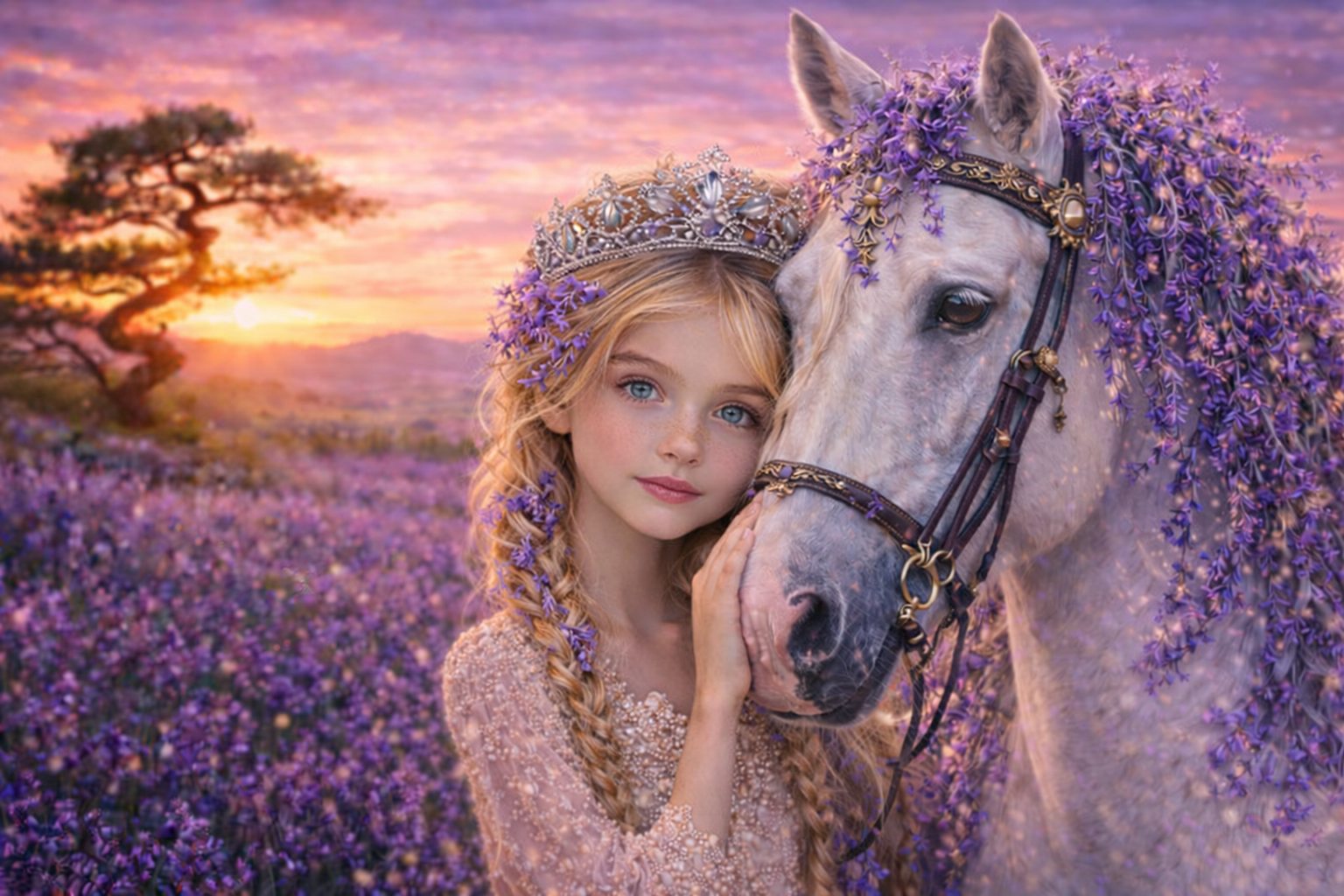 školský batoh LUMI 26B levanduľový cval s koníkom detail